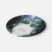 Celestial Firefly Woodland Birthday Pappteller (Schrägansicht)