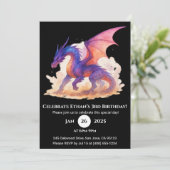 Celestial Flame Dragon Birthday Einladung (Stehend Vorderseite)