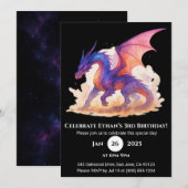 Celestial Flame Dragon Birthday Einladung (Vorne/Hinten)