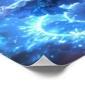 Celestial Flame Zauberin Mädchen mit Elementarchar Poster (Ecke)