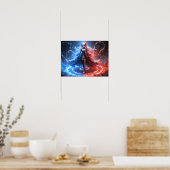 Celestial Flame Zauberin Mädchen mit Elementarchar Poster (Küche)