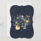 Celestial Floral Blue Stars Moon Birthday Einladung (Rückseite)