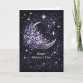 Celestial Floral Crescent Moon Mother's Day Card  Karte (Vorderseite)