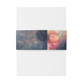 Celestial Floral Galaxy Starry Night Blue Wedding Einladungsbanderole (Rückseitenbeispiel)
