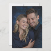 Celestial Floral Galaxy Starry Night Blue Wedding  Save The Date (Rückseite)