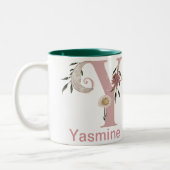 Celestial Floral Individuelle Name Letter Y Monogr Zweifarbige Tasse (Links)