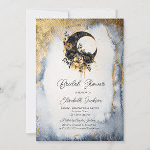 Celestial Floral Moon Brautparty Einladung