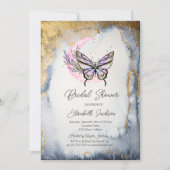 Celestial Floral Moon Butterfly Brautparty Einladung (Vorderseite)