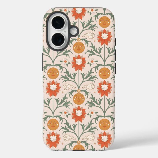 Celestial Floral Sunburst Seamless Pattern Design Case-Mate iPhone Hülle (Rückseite)