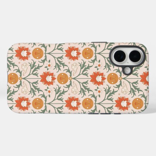 Celestial Floral Sunburst Seamless Pattern Design Case-Mate iPhone Hülle (Rückseite (Horizontal))