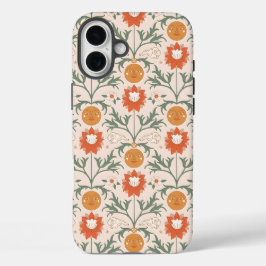 Celestial Floral Sunburst Seamless Pattern Design iPhone 16 Plus Hülle
