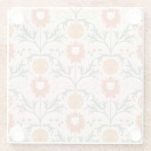 Celestial Floral Sunburst Seamless Pattern Design Glasuntersetzer (Rückseite)