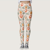 Celestial Floral Sunburst Seamless Pattern Design Leggings (Vorderseite)