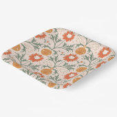 Celestial Floral Sunburst Seamless Pattern Design Pappteller (Gewinkelt)