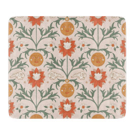 Celestial Floral Sunburst Seamless Pattern Design Schneidebrett