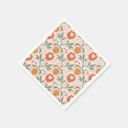 Celestial Floral Sunburst Seamless Pattern Design Serviette (Ecke)