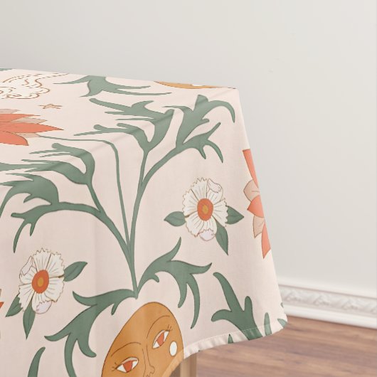 Celestial Floral Sunburst Seamless Pattern Design Tischdecke (Beispiel)