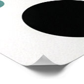 Celestial Flow: Minimalist Teal Portrait Poster (Ecke)