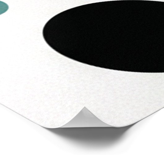 Celestial Flow: Minimalist Teal Portrait Poster (Ecke)