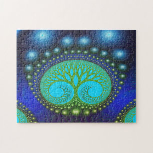 Celestial Forest Nature Muster Abstrakte Kunst Puzzle