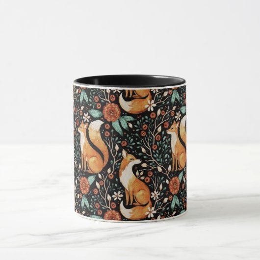 Celestial Fox in a Starry Night Sky Tasse (Zentrum)