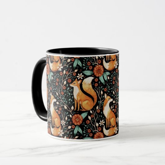 Celestial Fox in a Starry Night Sky Tasse (Vorderseite Links)