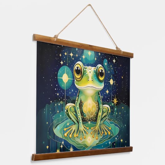 Celestial Frog Wandteppich Mit Holzrahmen (Gewinkelt)