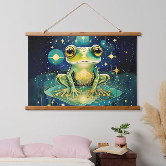 Celestial Frog Wandteppich Mit Holzrahmen (Schlafzimmer)