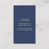 Celestial Full Moon Elegante Marine Blau Visitenkarte (Rückseite)