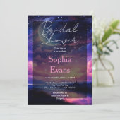 Celestial Full Moon Stars Wolken Brautparty Einladung (Stehend Vorderseite)