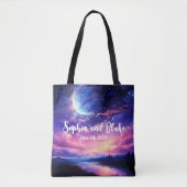 Celestial Full Moon Stars Wolken Mystische Hochzei Tasche (Vorderseite)