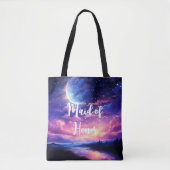 Celestial Full Moon Stars Wolken Mystische Hochzei Tasche (Vorderseite)