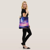 Celestial Full Moon Stars Wolken Mystische Hochzei Tasche (Am Model)