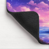 Celestial Full Moon Stars Wolken Mystische Lila Mousepad (Ecke)