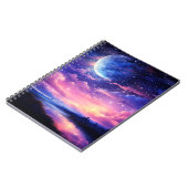 Celestial Full Moon Stars Wolken Mystische Lila Notizblock (Linke Seite)