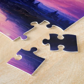 Celestial Full Moon Stars Wolken Mystische Lila Puzzle (Seite)