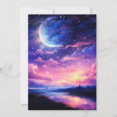 Celestial Full Moon Wedding Junggeselinnen-Abschie Einladung (Rückseite)