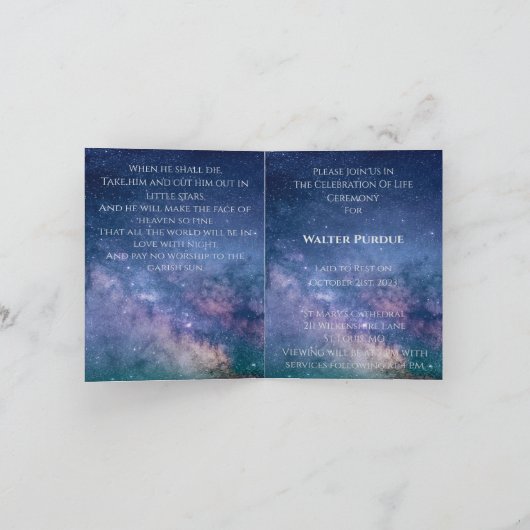 Celestial Funeral Ankündigung (Innenseite)