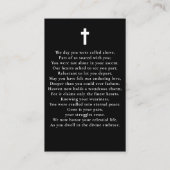 Celestial Funeral Memorial Gebet Fotokarte Visitenkarte (Rückseite)