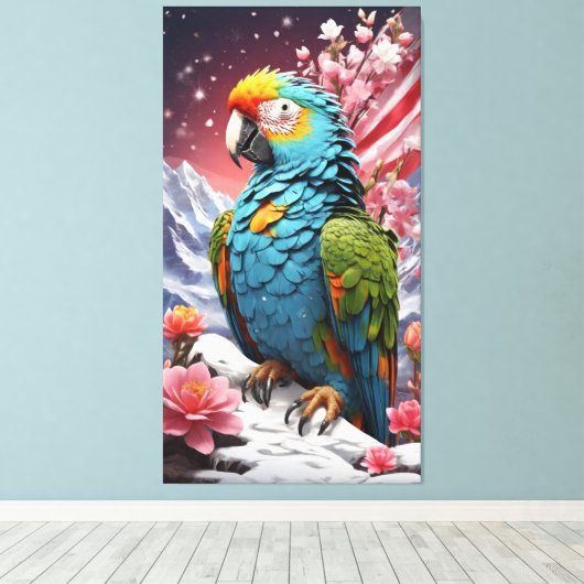 Celestial Fusion: Leinwand der Kristallflora Kunst (Insitu (Holzboden))