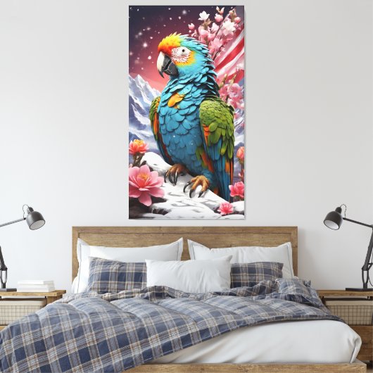 Celestial Fusion: Leinwand der Kristallflora Kunst (Insitu (Schlafzimmer))