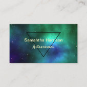 Celestial Galaxy Astrologie Grünes Dreieck Chic Visitenkarte (Vorderseite)