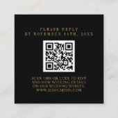 Celestial Galaxy Black QR Code Wedding RSVP Begleitkarte (Rückseite)