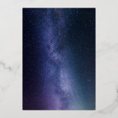 Celestial Galaxy Cosmos Moon Sky Gold Hochzeit Folieneinladung (Rückseite)