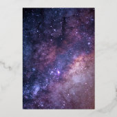Celestial Galaxy Cosmos Night Gold Hochzeit Folieneinladung (Rückseite)