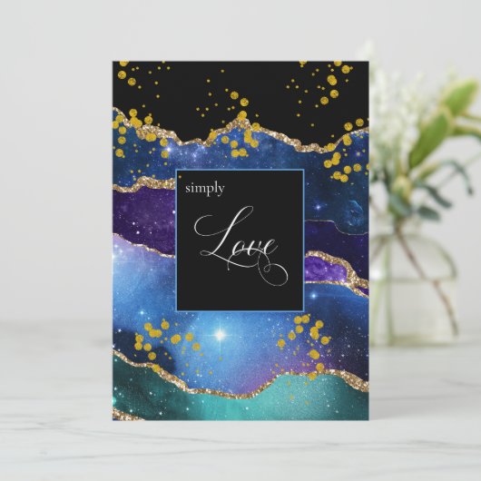 *~* Celestial Galaxy Cosmos Space Nebula Hochzeit Einladung (Stehend Vorderseite)