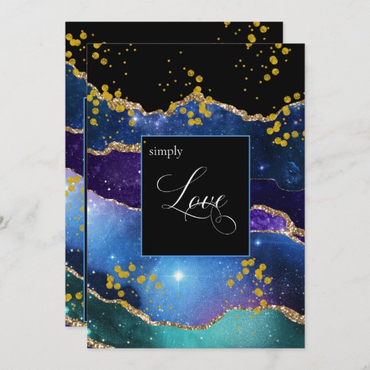 *~* Celestial Galaxy Cosmos Space Nebula Hochzeit Einladung (Vorne/Hinten)