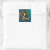 Celestial Galaxy Gemini Twins Fantasy Star Zodiac Quadratischer Aufkleber (Tasche)