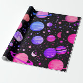 Celestial Galaxy Geschenkpapier schwarz (Ungerollt)