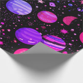 Celestial Galaxy Geschenkpapier schwarz (Ecke)